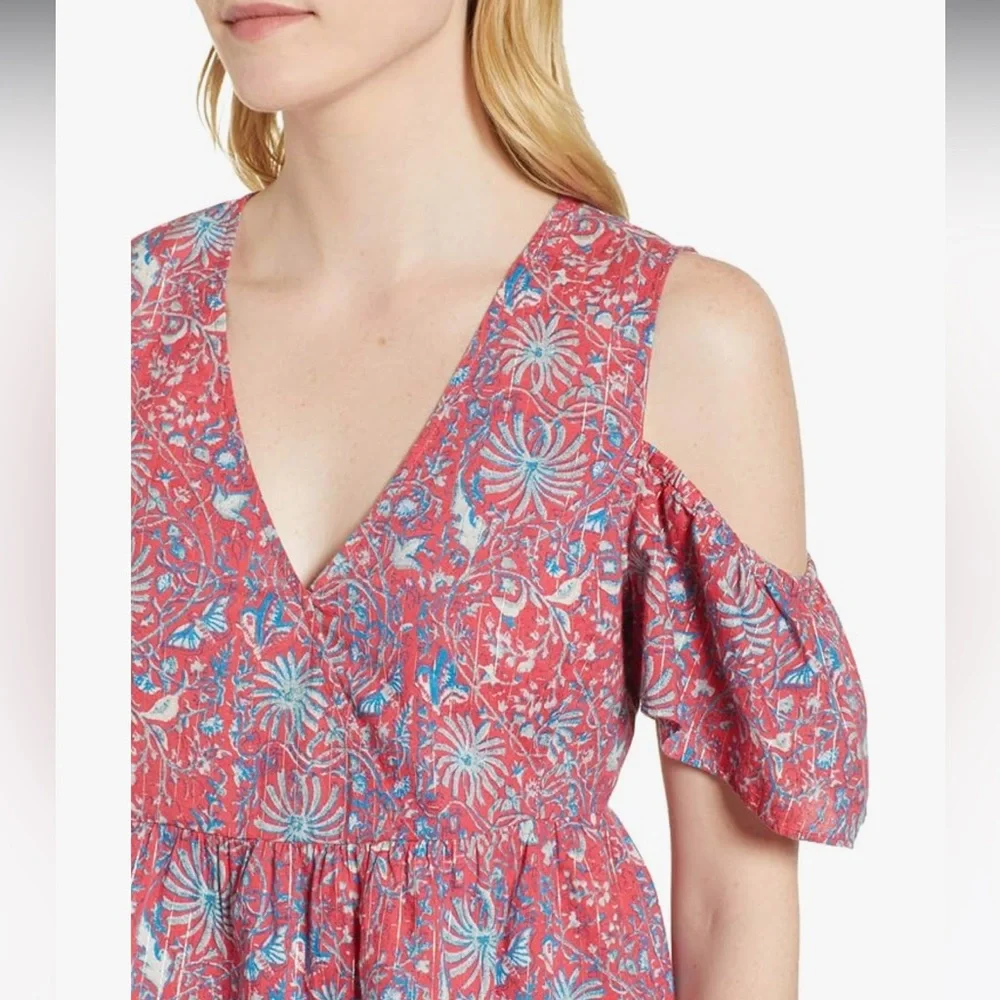 Lucky Brand Printed Cold Shoulder Top